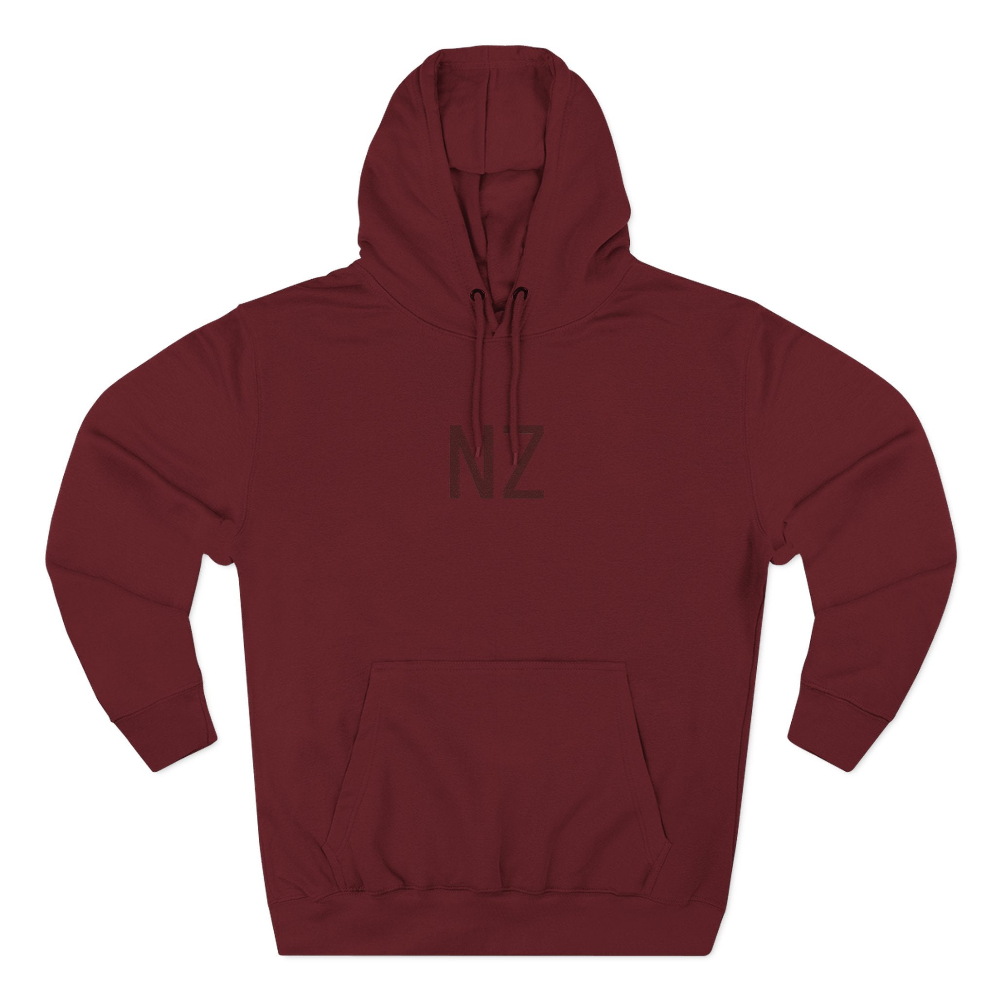 NZ Embroidered Fleece Hoodie - Burgundy