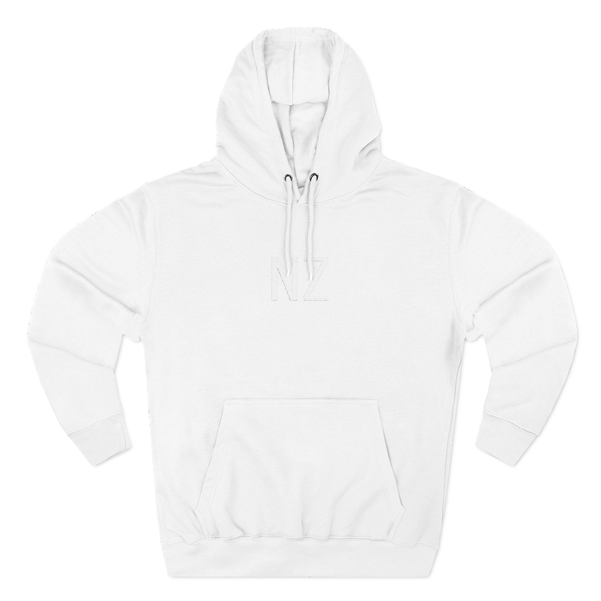 NZ Embroidered Fleece Hoodie - White